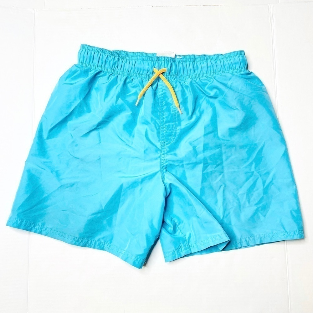 H&M Boy’s Solid Blue Swim Trunks Board Shorts Size 12-14Y